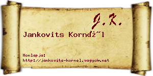 Jankovits Kornél névjegykártya