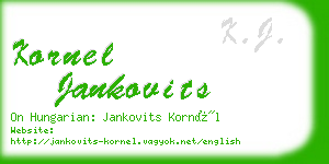 kornel jankovits business card